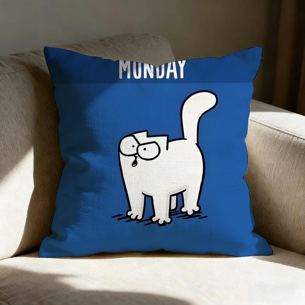 S-simon's Cute Cat Pillow Case Pillowcase, Double-sided Printed, Sofa Cushion, Bedroom Headboard Pillow