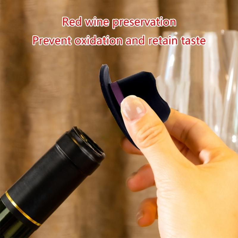 Champagne Corks Wine Stopper Preserver Hat Shaped Wine Saver Pump Silicone Wine Bottle Stopper Perfect for Wine Lover