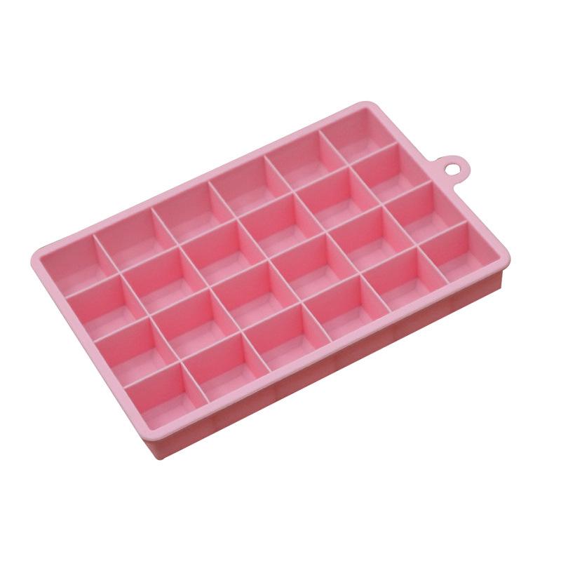 24-Compartment Food-Grade Silicone Ice Cube Tray with Lid - Easy Release Square Ice Mold