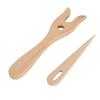 2Pcs Knitting Fork and Eye Needle Kit Multifunctional Wood Weaving Crochet for Jewelry Toys Dresses Weaving Tool