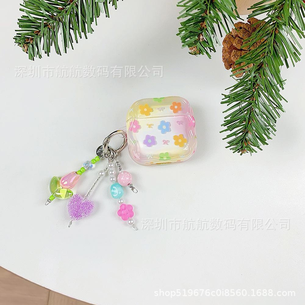 Smudge color flower pendant for AirPods 1 apple protective case bluetooth pro1 generation 1 generation earphone case
