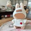 1/4pc Cute 17cm Bunny Doll Accessories with Knitted Clothes Rabbit Ears Hat Heart Sweater for Toy Collectors Labubu Clothes