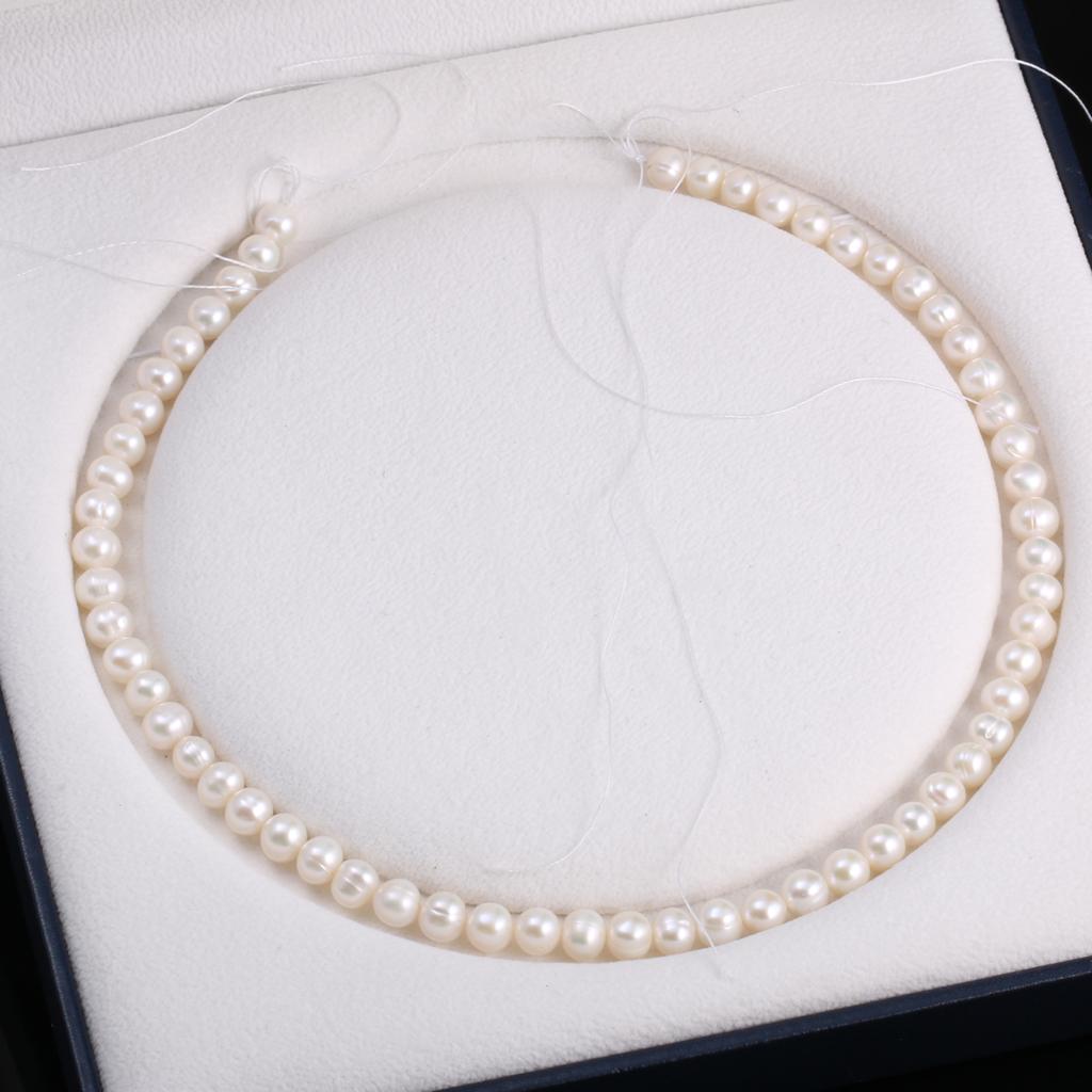 1String, Natural Freshwater Potato Shape Pearl, 7-8mm Loose Spacer Pearl Beads for Jewelry Making DIY Holiday Gift, Women's Crafts, 36cm