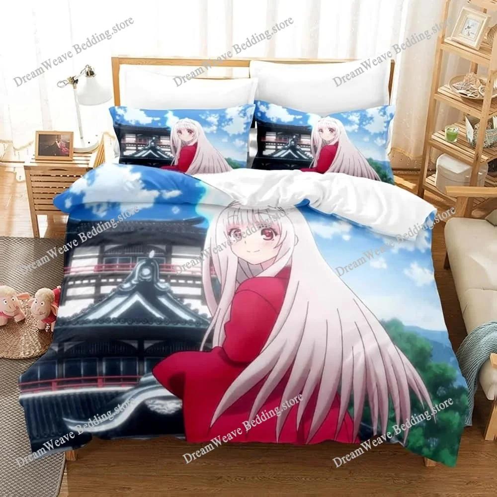 Home Textile Cartoons Yuragi-sou No Yuuna-san Cover Duvet Cover Pillow Case Boy Girl Polyester Bedding Set King Queen Twin Size7