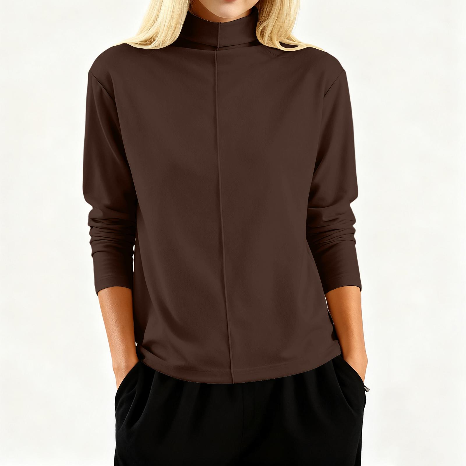 

Ladies Loose And Comfortable Double-sided German Velvet Artistic Splicing Bottom Shirt Top M