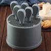 Cross-border Stainless Steel Cheese Tool Set: 6-Piece Knife, Fork & Spatula Holder Available.
