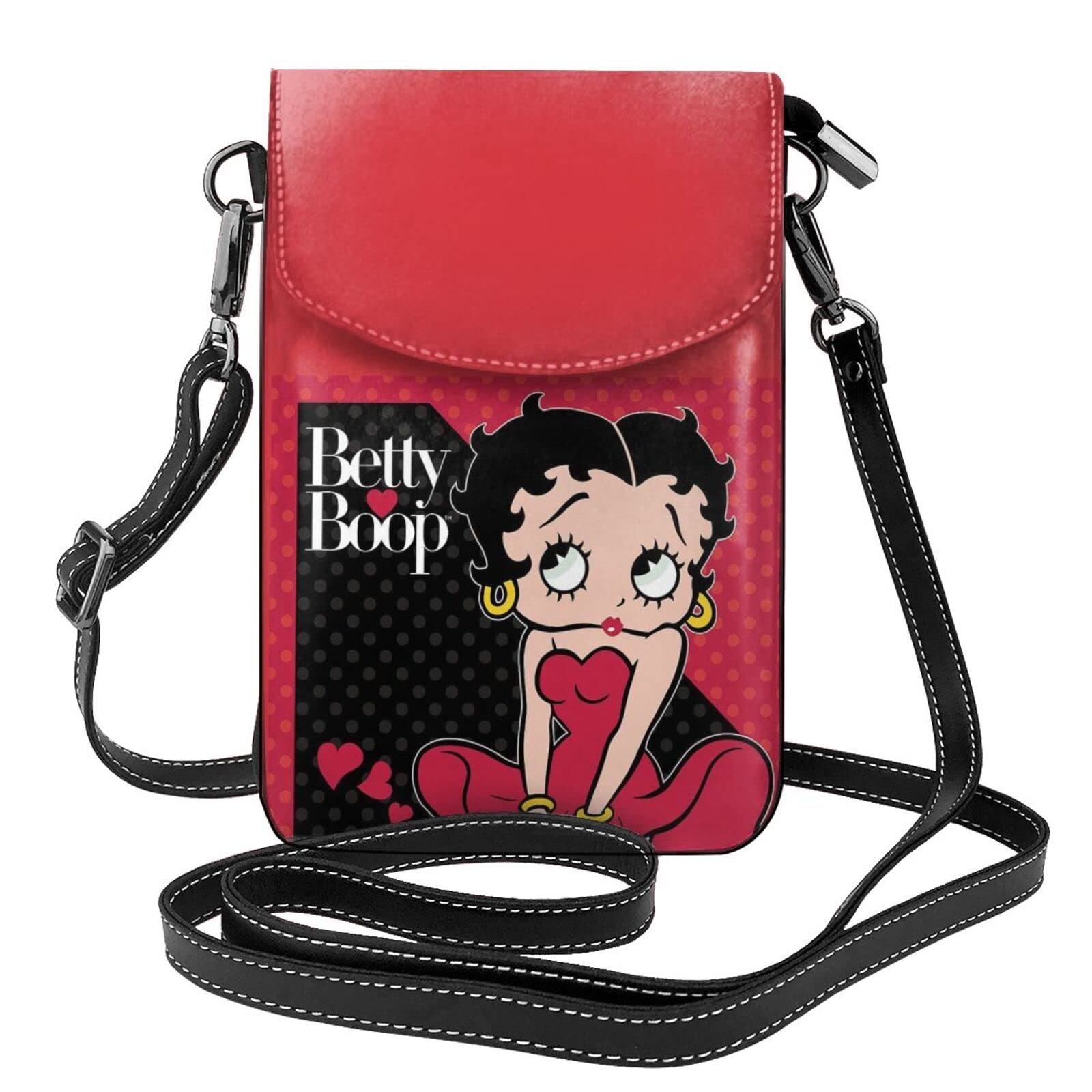 

Betty Boop Betty Boop genuine leather smartphone pouch shoulder bag, slim mini pouch for women and men, popular wallet/crossbody bag