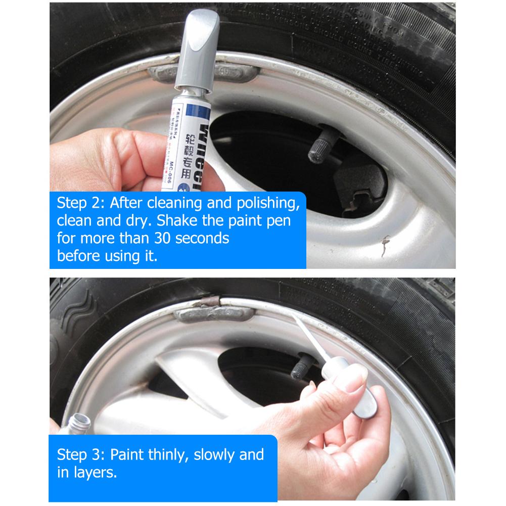 12ml Car Wheel Spoke Paint Scratch Repair Pen 1-5pcs Waterproof Paint Marker Pen Tyre Care Repair Tool Car Accessories