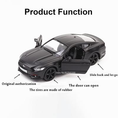 1/36 Ford Mustang Závodní Auto Model Hračka Kovový Tlakově Litý Simulační Vozidla Modely Stahovací Hračky Sběratelská pro Kluky Dárek k Narozeninám