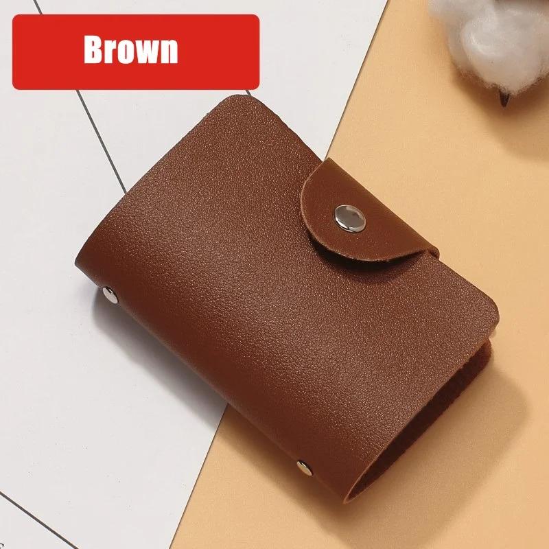 Business Card Holder Anti-theft Id Credit Card Holder Fashion Women's 24 Cards Slim Pu Leather Pocket Case Coin Purse Wallet