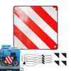 Safety Warning Sign Safety Sign Warning Board Red White Square Reflective Alarm For Vehicle Security Road Trip Truck Automotive