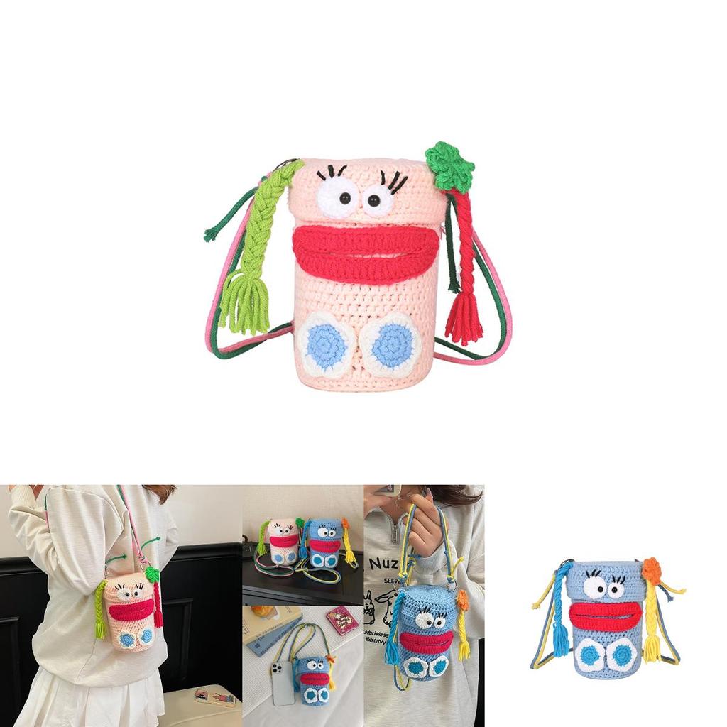 Kids Animal Knitted Carryall With Polyester Lining For Daily Use