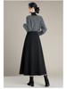 High-Waisted Black Wool A-Line Midi Skirt - Winter 2025 Edition