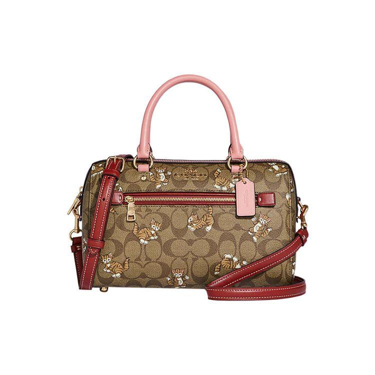 

Coach Rowan 27 Zipper Closure Multi-Functional Pocket Signature Coated Canvas Smooth Leather Tote Shoulder Crossbody Bag Large Women Bags CC425-IME7V Basic Set (Bag+Dust Bag)