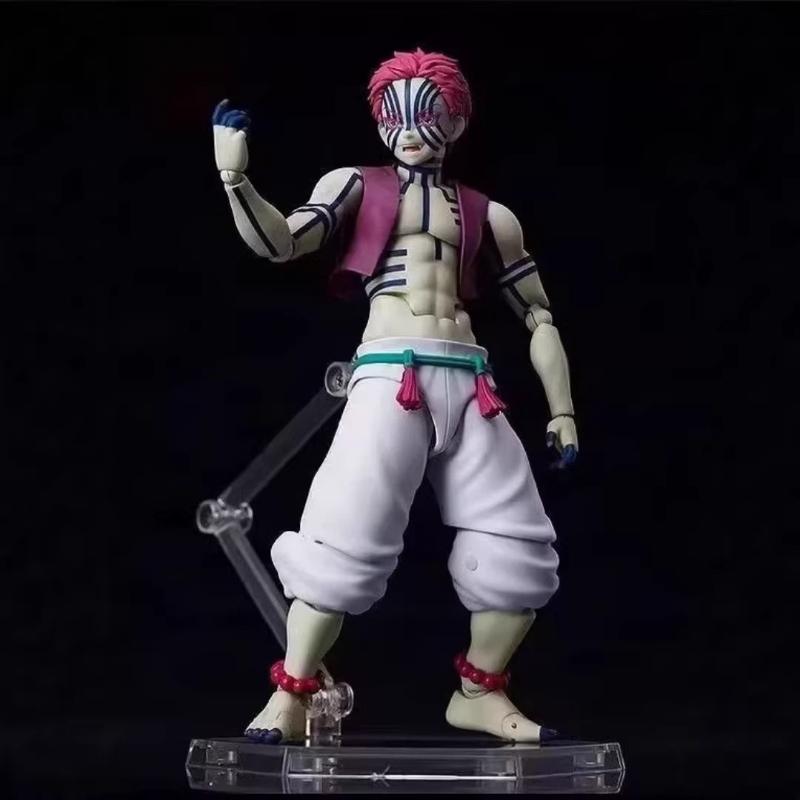 15cm Akaza Action Figure Demon Slayer Upper Moon Three Posable Joints Battle Gk Model Collectible Figurine Gift For Anime Fans