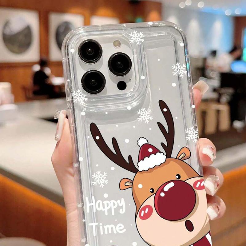 Case For iPhone 16 Case iPhone 15 Pro Max Santa Claus Elk Snowman Christmas Case for iPhone 14 13 12 11 XS X XR 7 8 Plus Cover