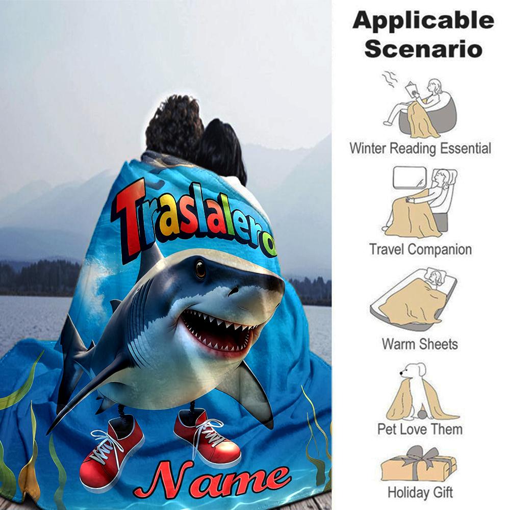 Customiz Name Personality Italian Brainrot Animal  Blanket Soft &Warm Sofa Office Bed Travel Lunch Break Blanket, Gift Suitable All Seasons