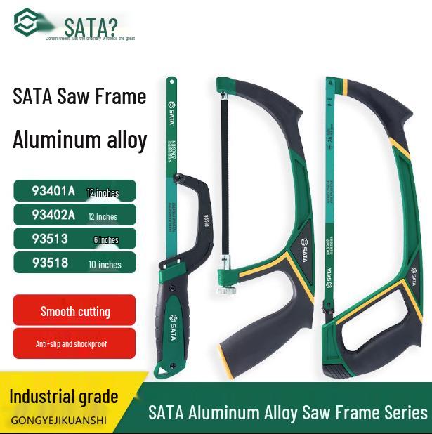 SATA Steel Mini Hand Saw Frame for Metal Cutting (Models: 93401A, 93402A, 93513, 93518) 93518 Aluminum Alloy Handle Mini Saw 10