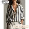 BITCED Bluse e Camicie Casual da Donna con Collo Polo a Manica Lunga