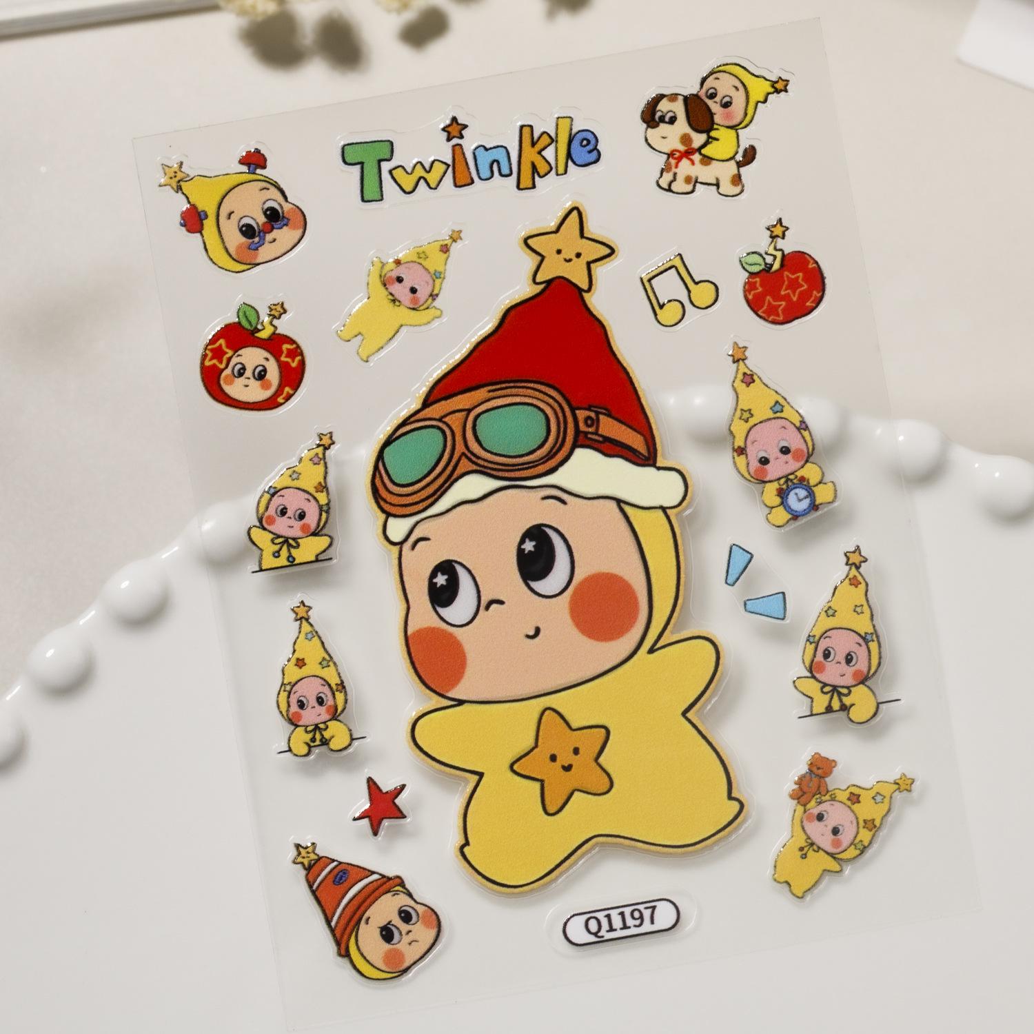 

Adhesive Cute Star Person Stickers for Notebooks, Water Bottles, and Phone Cases