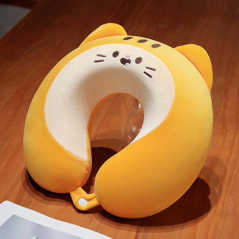 Cartoon Animal Cat U-Shaped Pillow Lunch Break Pillow Neck Pillow Office U-Shaped Pillow Girls Travel Convenient Neck Pillow