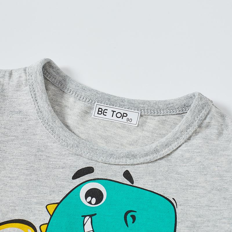 Dinosaur Cartoon Short Sleeve Toddler T-Shirt for Summer