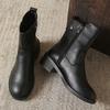 Women Winter Boots Anti Slip  New Genuine Leather Women Short Boots Large Size Wool Women Motorcycle Boots