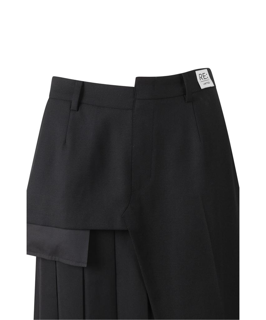 RECODE Asymmetric Pleats Skirt Rqkaa25537Bkx