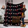 Custom Name Chicago Bulls logo Flannel Fleece Blanket Cozy Warm Throw Blanket For Couch Bed Travel All Season Use