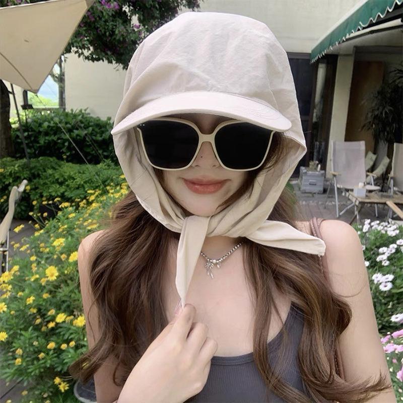 Lace Up Headscarf Baseball Cap For Women Outdoor Travel Trendy Sun Hat