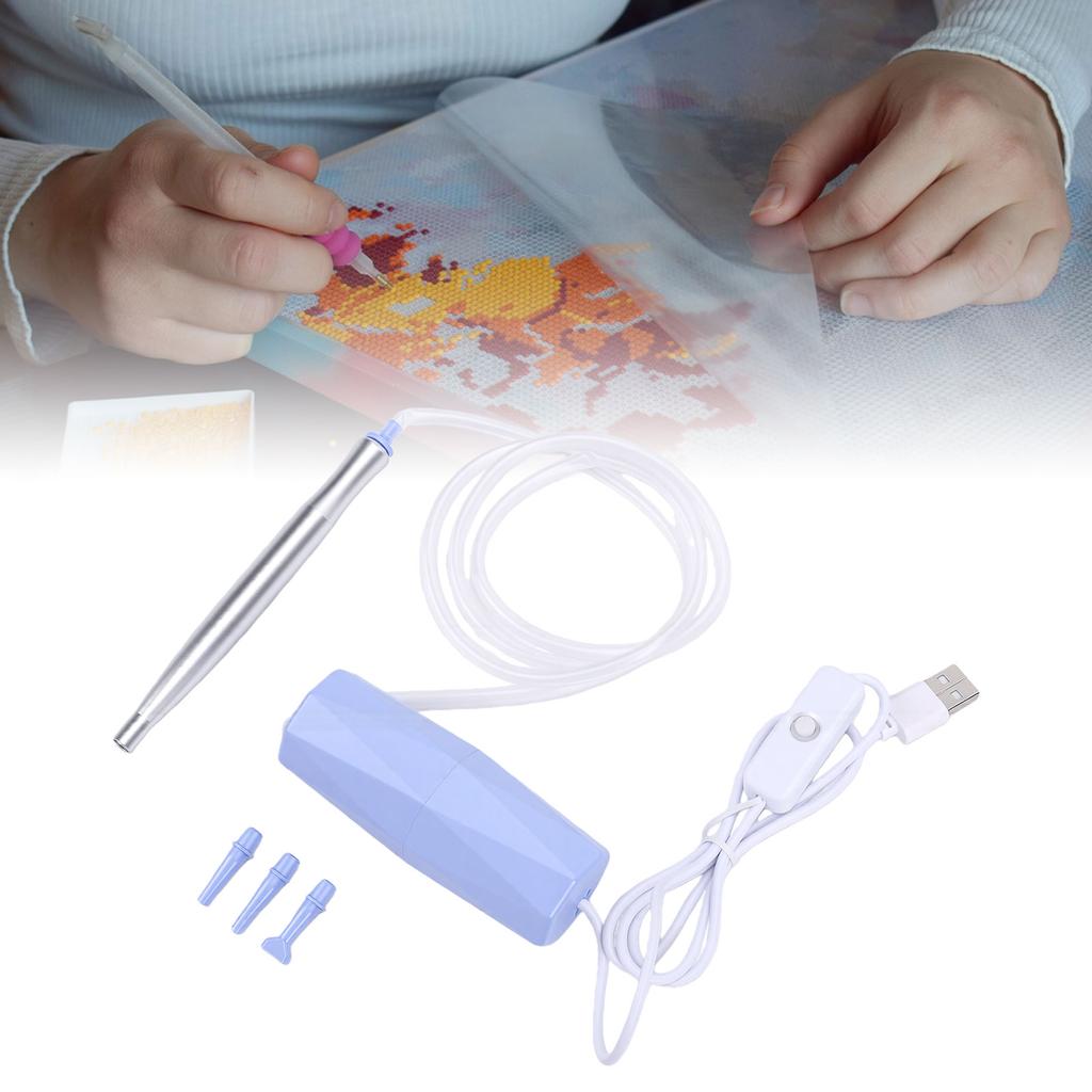 Elektrischer Strassstein-Punktstift USB-betrieben Mehrspitziges Strassstein-Malwerkzeug für Basteln mit austauschbaren Spitzen