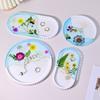 Oval Tray Resin Mold Silicone Mold Diy Handmade Gypsum Resin Lace Desktop Storage Tray Jewelry Plate Resin Molding Casting