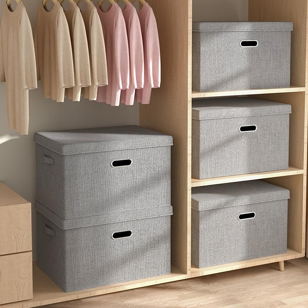 Hochwertige extra große Aufbewahrungskörbe mit Deckel, Handheld-Aufbewahrungsbox für Kleidung, Stoff-Aufbewahrungsbox, Organizer für Spielzeug und Kleidung