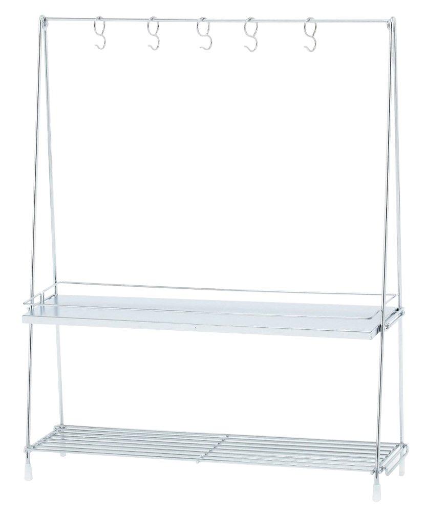 

Ikenaga Iron Works Кухонная полка, Боковая полка для плиты, Сделано в Японии, с 5 крючками, Для хранения приправ, IK-70, Серебристый, 55 x 15 x 67 см