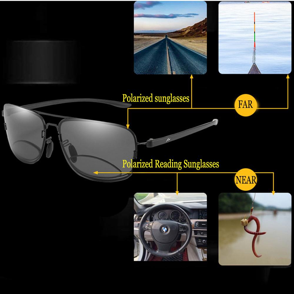 Bifocal Polarized Reading Sunglasses +0.75 +1 +1.5 +1.75 To +3.75 See Near and Far Retro Pilot Large Frame Polarized Sunglasses