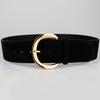 Retro Luxury Design Suede Leather Wide Belt Trendy Casual Pin Buckle Waistband Versatile Trouser Dress Belts For Women
