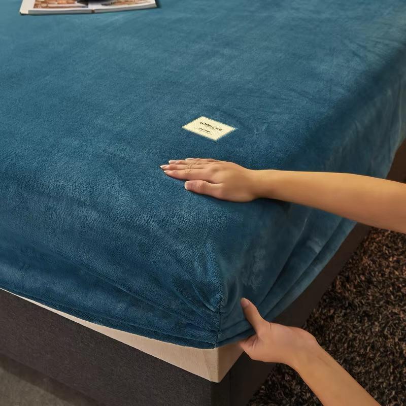 Supermjukt fleece dra-på-lakan - Dubbelsäng Extra Lång Storlek - Extra Plysch Polarfleece, Noppfritt - Djupt Fack - Mysig Värme Hela Året