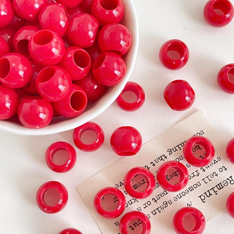 12x10mm Solid Color Acrylic Macaron Beads for DIY Shoelaces, Bag Chains & Weaving Accessories