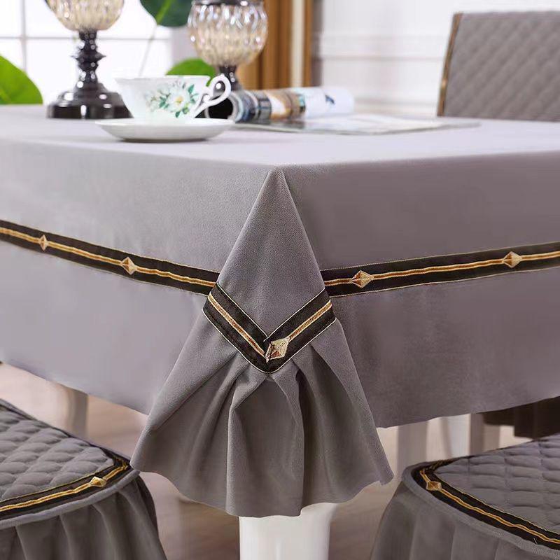Luxuriöses Esszimmer-Set mit Tischdecke & Stuhlbezügen - Modernes integriertes Design, Verdickte Polster, Maßgeschneiderte Passform