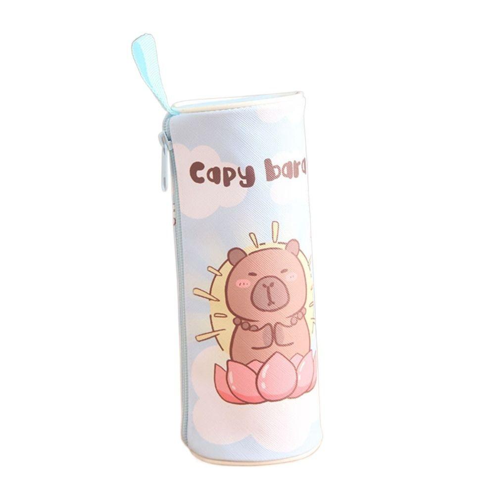 Gifts PU Capybara Pencil Bag Large Capacity Cute Cartoon Pencil Cases School Supplies
