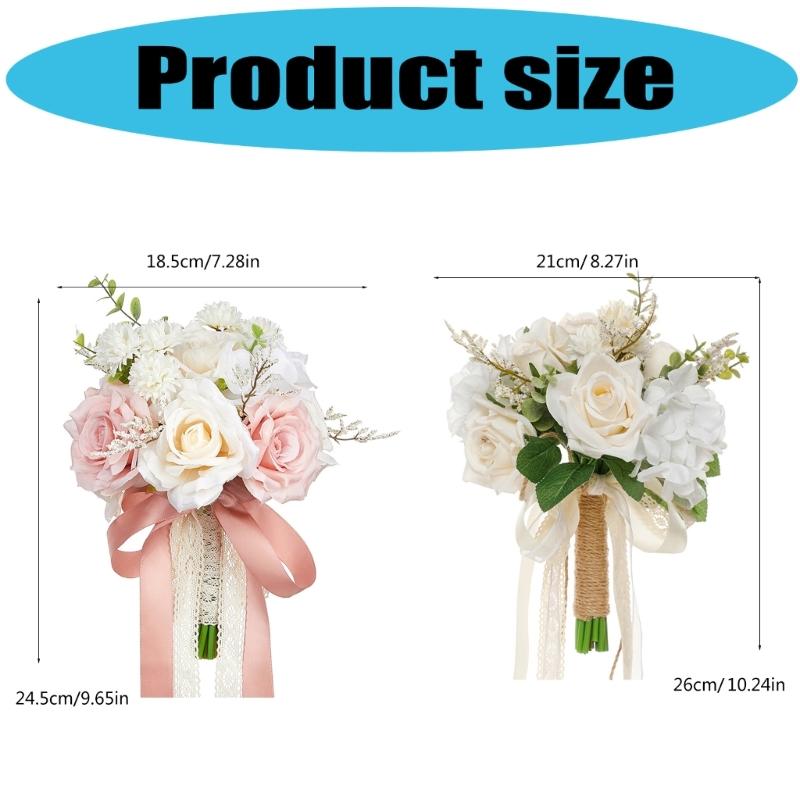 Simulation Artificial Flower Bridal Bouquet for Wedding Ceremony Anniversary Celebration Handheld Flower Photo Props