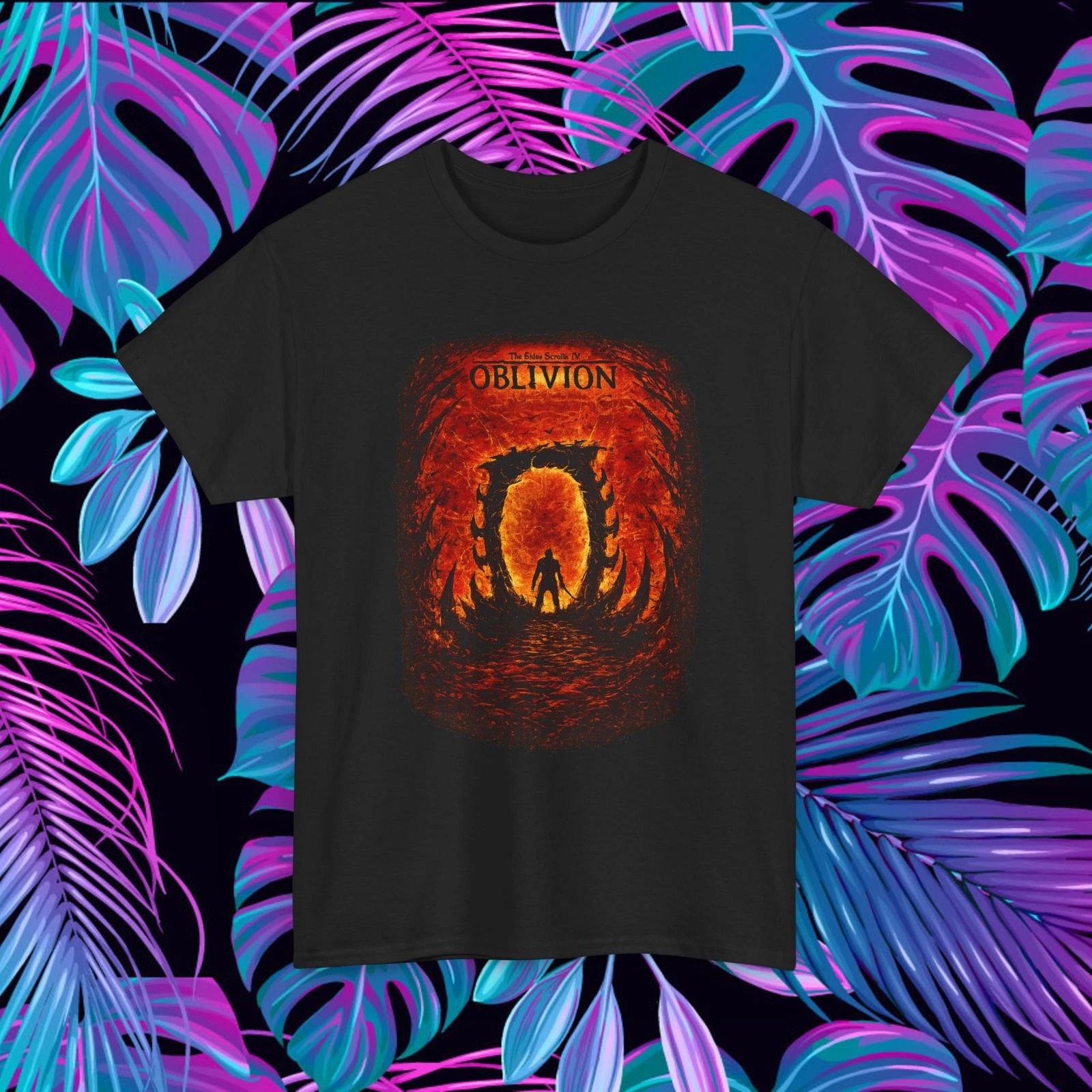 

Elder Scrolls Oblivion Gate T-Shirt Dark Fantasy RPG Graphic Tee top M