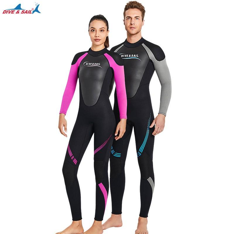3MM Diving Suit Men's Warm Long-sleeved One-piece Women's Cold Surfing Snorkeling Swimming Pants