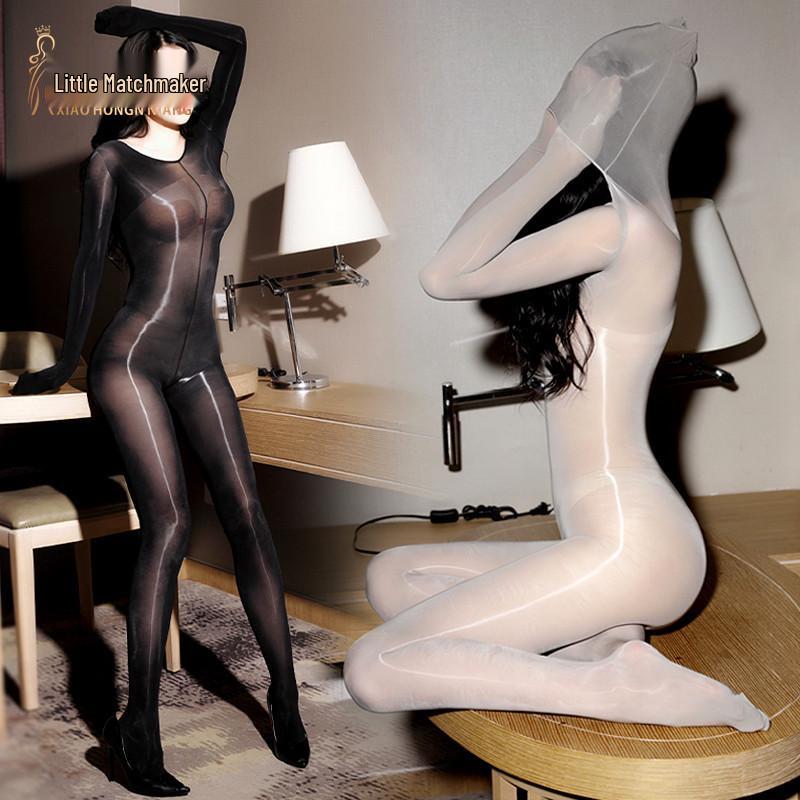 2023 Ultra-Thin Shiny Seamless Full Body Stockings with 912 Needle Underarm and Head Cover