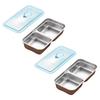 Stainless Steel Small Snack Containers Leak Proof Food Storage Containers Double Compartment Fruit Snack Box for Home Kitchen