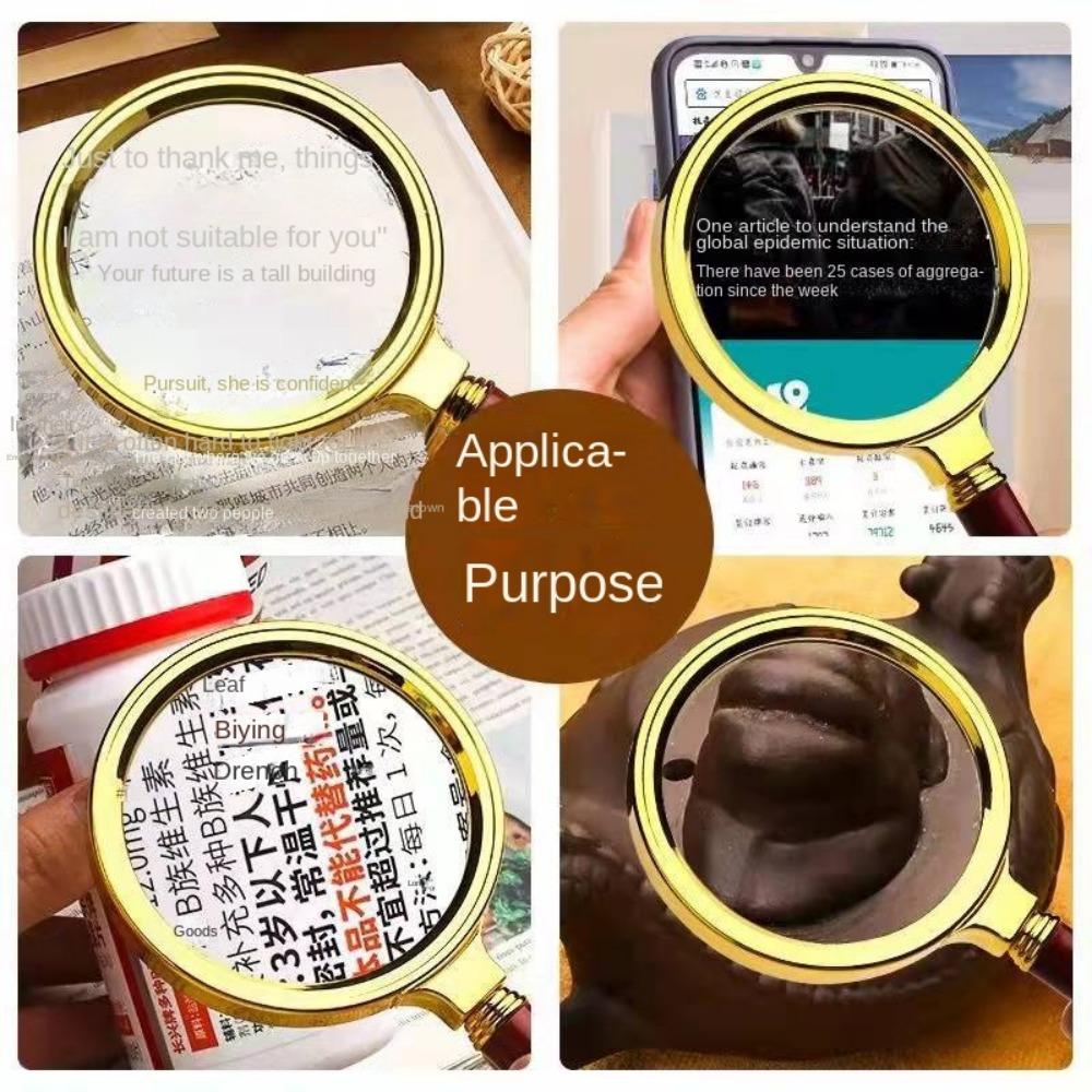 Portable Retro Handheld 10X Magnifying Glass Magnifier Eye Glass Mini Microscope Optical Glass