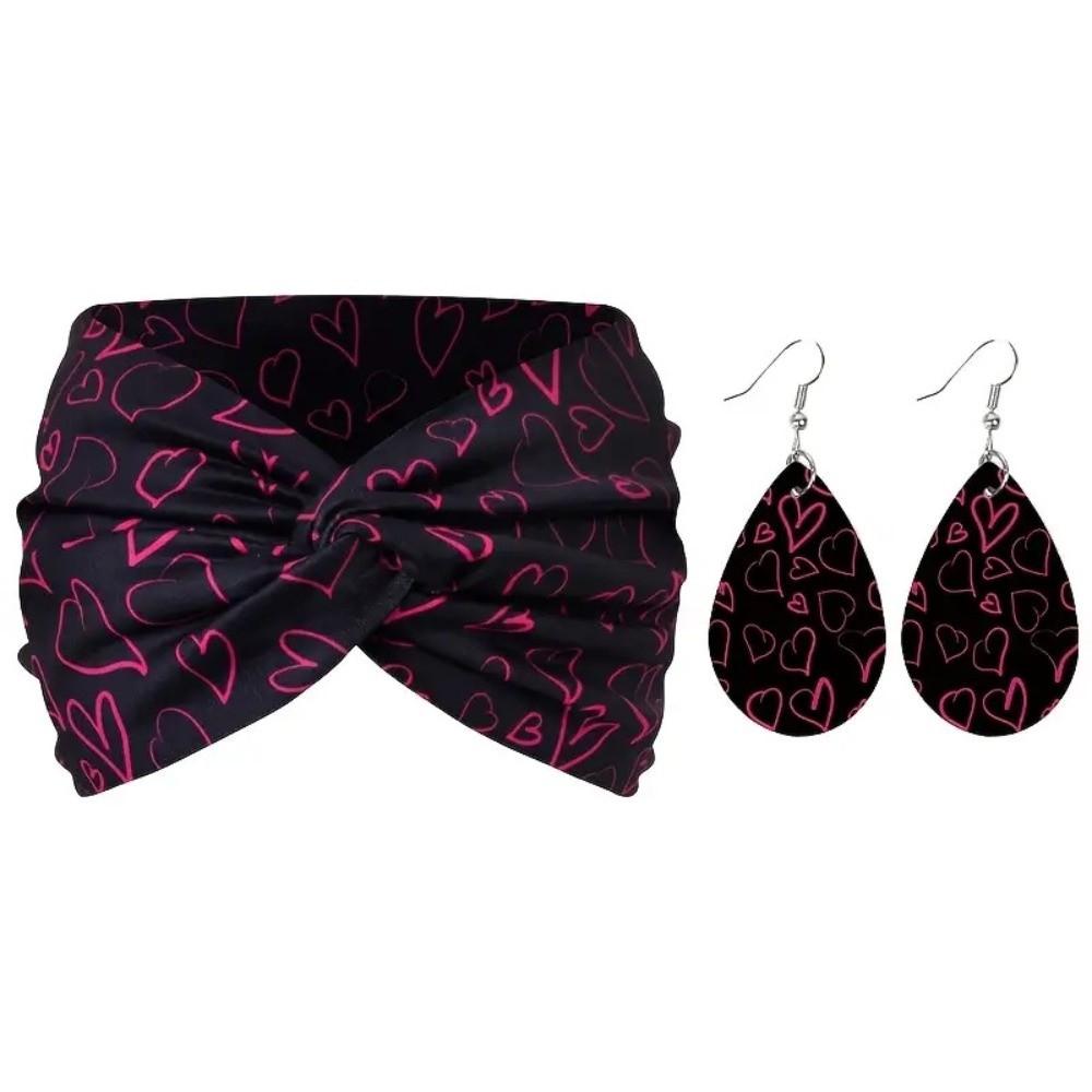 3pcs Boho Women's Hairband Set Wide Women's Earrings Set Twist Headband Earrings Set  Sports Wear