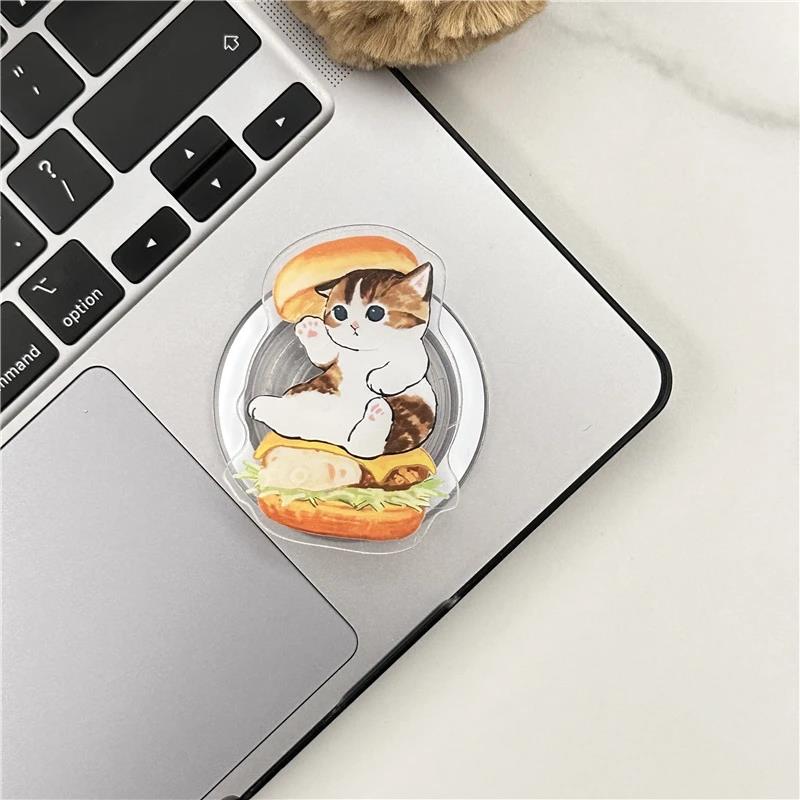 Korea Cartoon Cute Cat Kitten for Magsafe Magnetic Phone Griptok Grip Tok Stand for IPhone Foldable Wireless Charge Case Holder 5