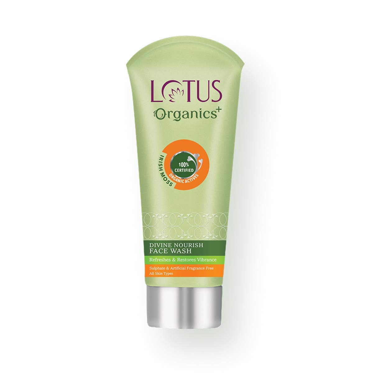 Lotus Organics+ Divine Nourish Face Wash | Sulphate Free | Gentle Cleaning | Skin Whitening & Brightening | 100% Certified Organic Irish Moss | All