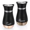 Juego de 2 Saleros y Pimenteros Botellas de Especias de Vidrio con Tapa de Acero Inoxidable Recargables Contenedores de Condimentos para Cocina Comedor Barbacoa